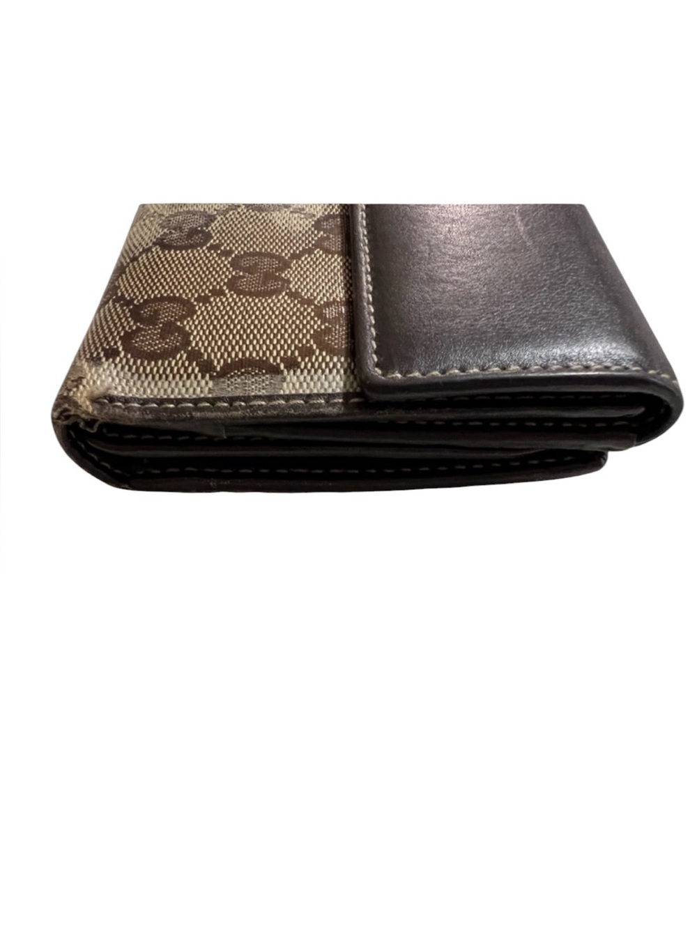 Gucci GG Canvas Heart Logo Wallet Brown Beige Vintage Italy - Picture 9 of 17